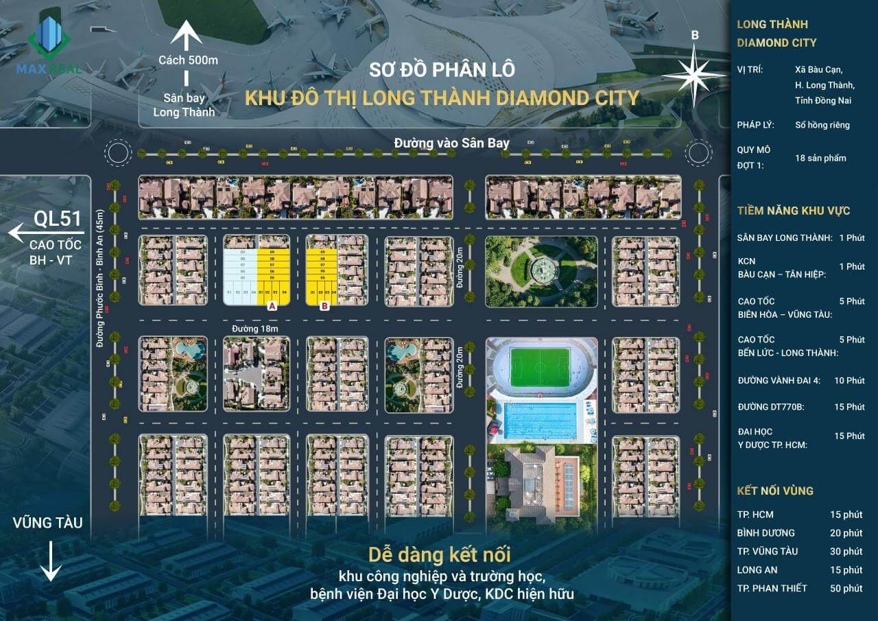 bản đồ phân lô Long Thanh Diamond City
