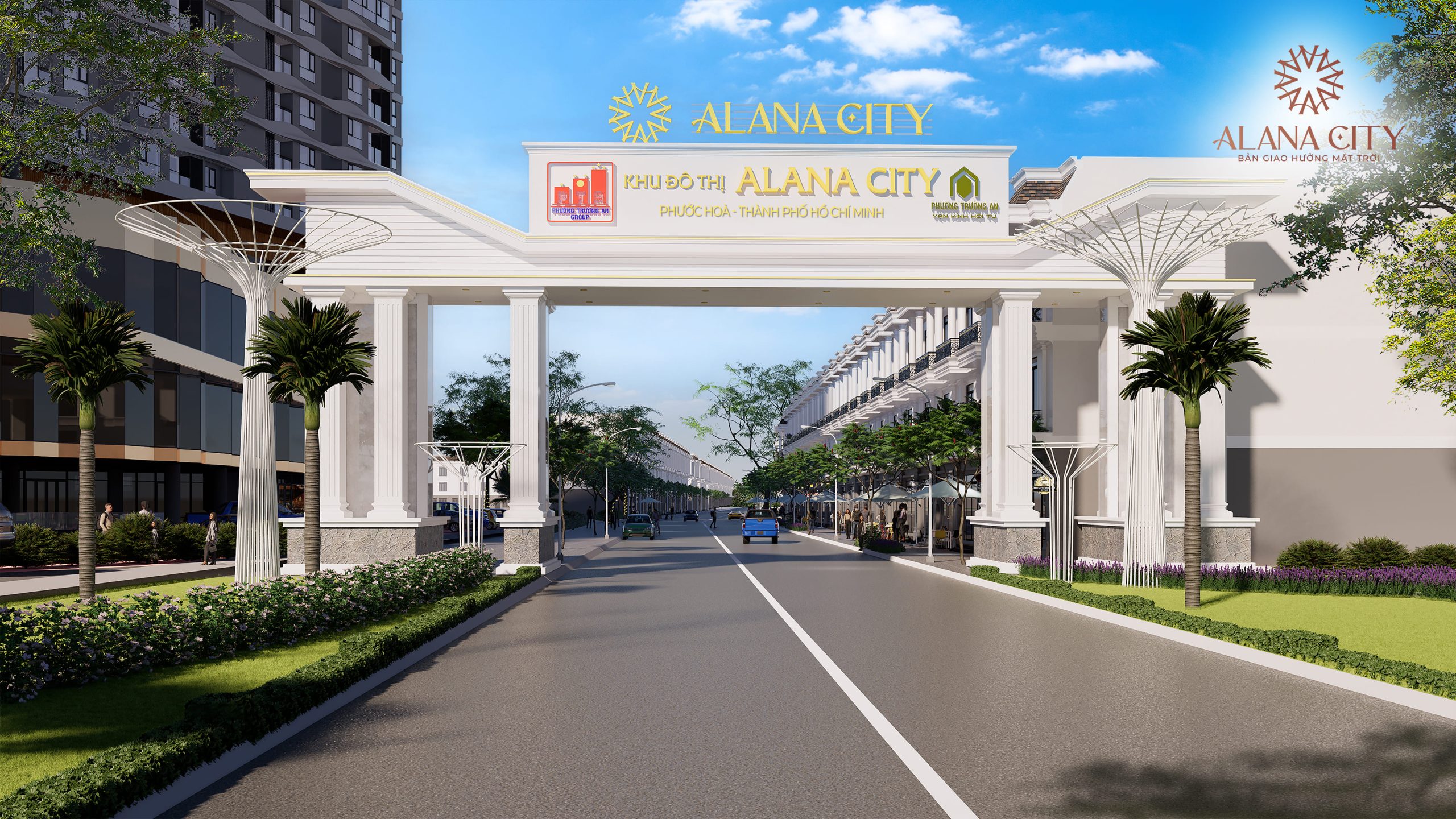 Cổng chính khu đô thị alana city